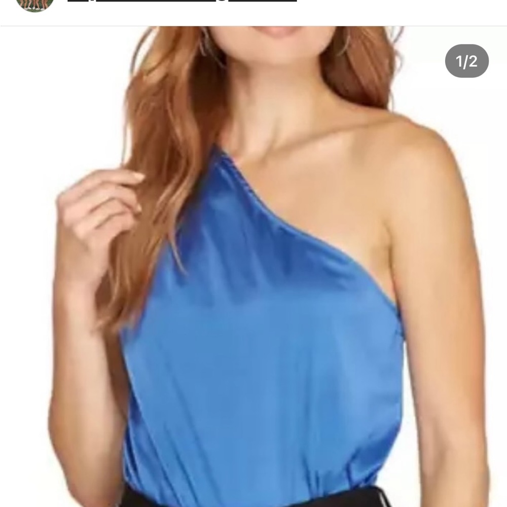 blue silk bodysuit